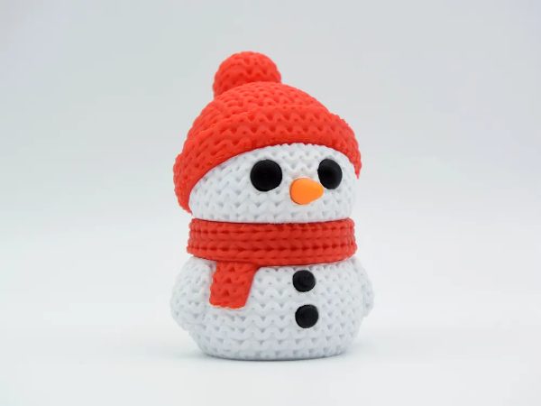 Boneco de Neve Crochet, peça impressa em 3D