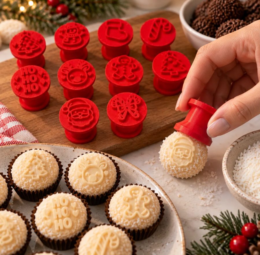 Carimbo para brigadeiro -Natal, peça impressa em 3D
